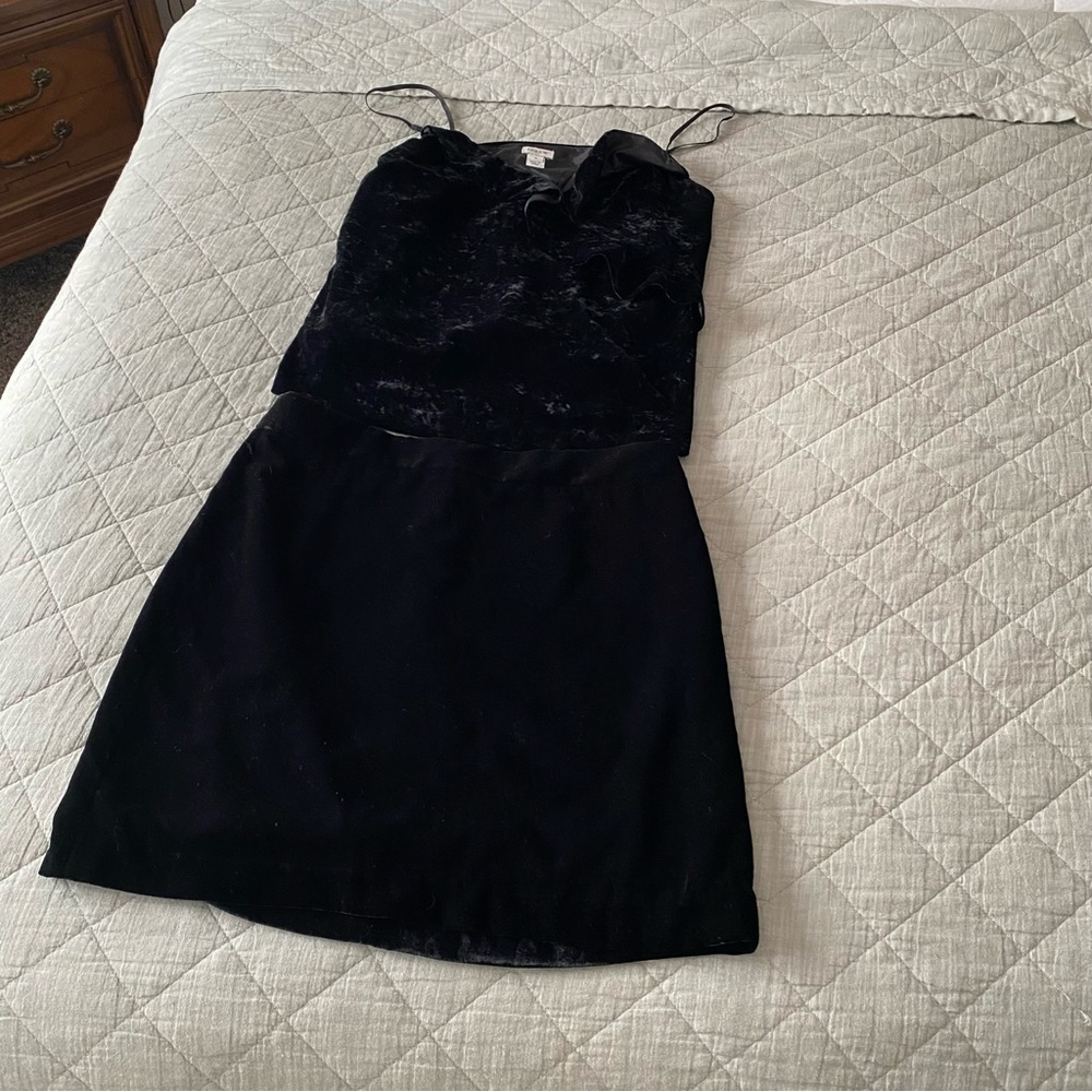 J. Crew Black Velvet Skirt Set